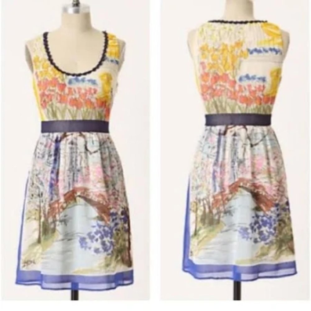 We Love Vera Silk Dress Pockets Multi-Color Size 4